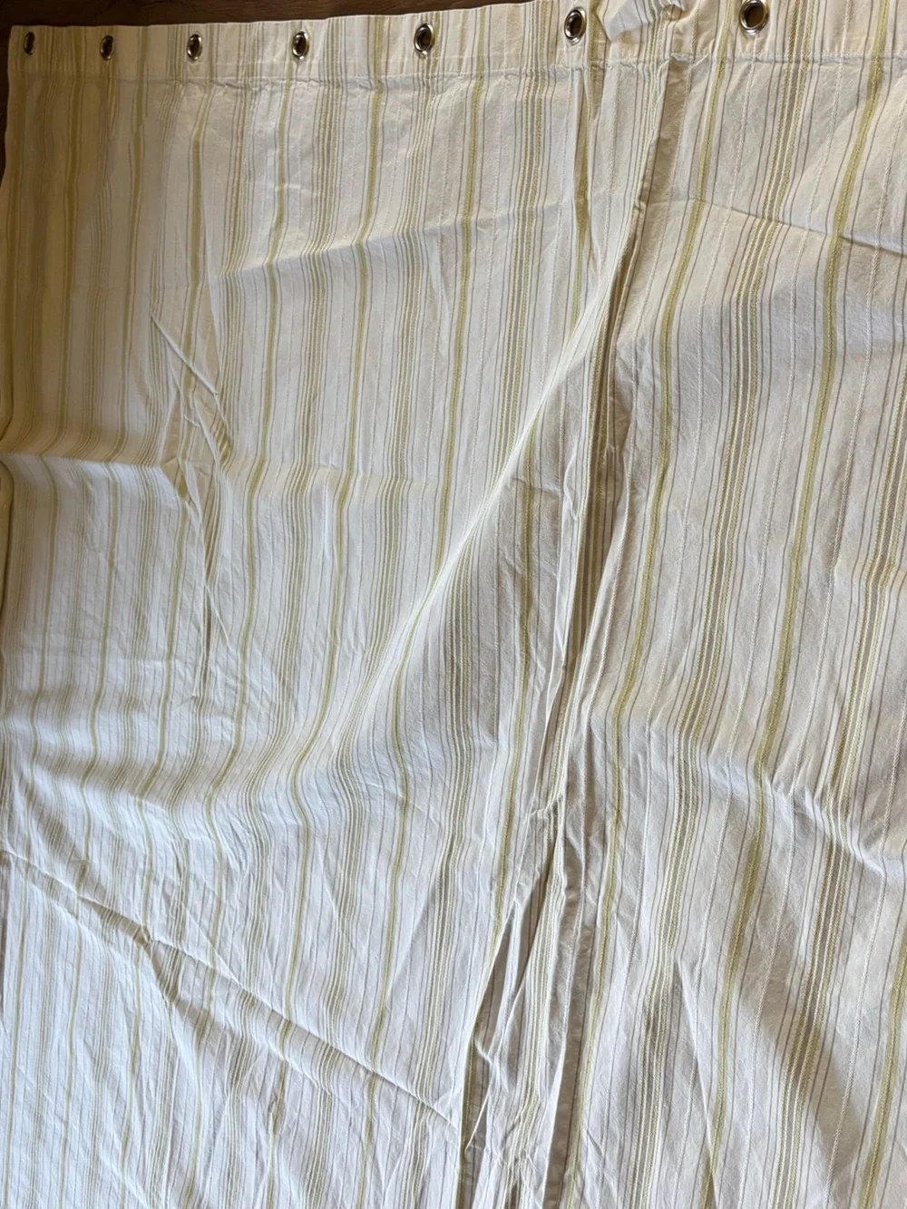 Restoration Hardware Cream and Beige Striped Shower Curtain